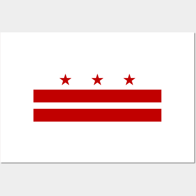 Washington DC City Flag Red White Wall Art by Culture-Factory